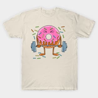 Weightlifing Fitness Workout Gym Donut Lover T-Shirt